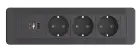 MC 3E1U, 3x el. zásuvka, 1x USB, 1x USB-C multimediální centrum, černé