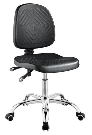 PUR 32 židle provozní, antistatická, kříž chrom, černá PU