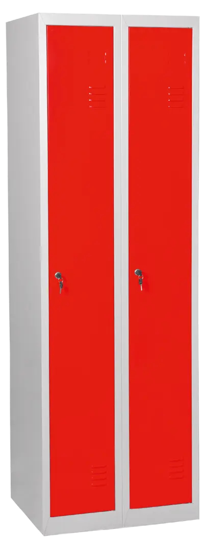 JP - 600 skříň šatní, 1850x600x500 mm, 2-dílná, šedá/červená