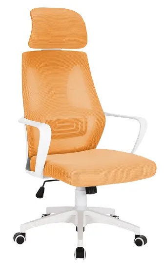 NOEMI - W židle kancelářská, bílá kostra, oranžová