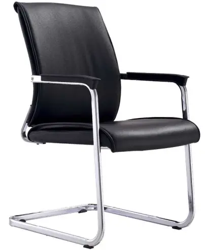 BIANCA židle konferenční - kantilever, černá ekokůže