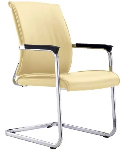 BIANCA židle konferenční - kantilever, béžová ekokůže