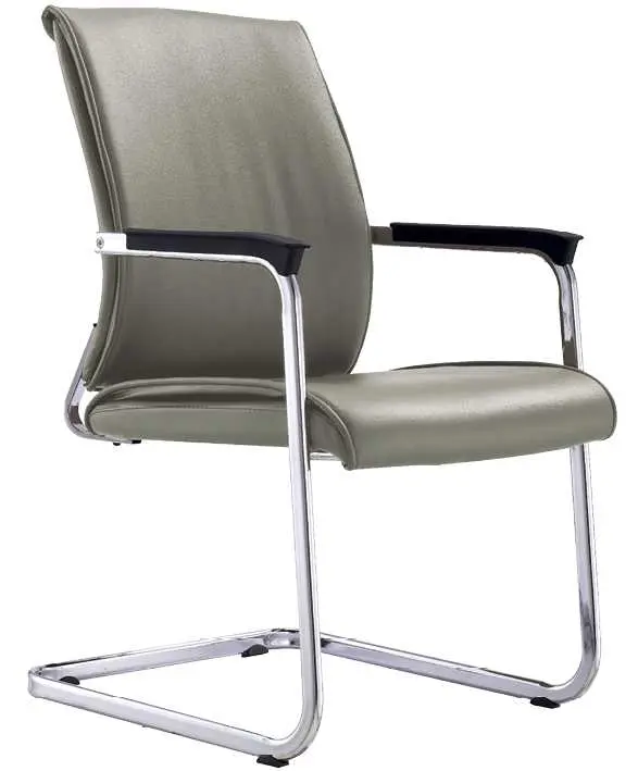 BIANCA židle konferenční - kantilever, šedá ekokůže