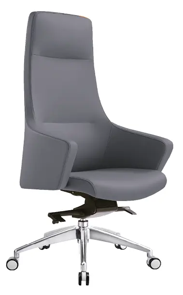 GRANADA křeslo kancelářské, kříž ALU, kůže šedá