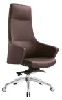 GRANADA křeslo kancelářské, kříž ALU, kůže hnědá