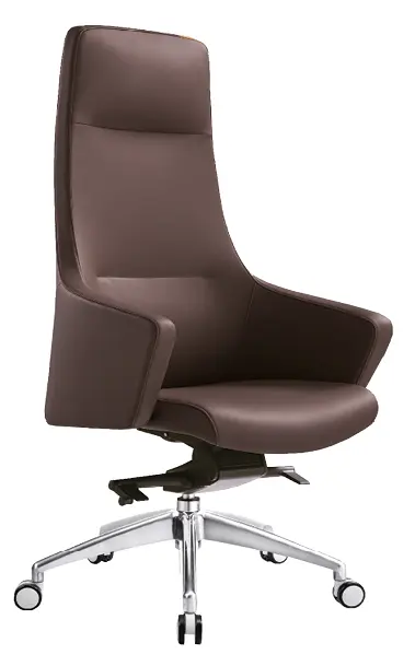 GRANADA křeslo kancelářské, kříž ALU, kůže hnědá