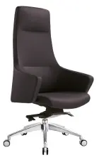 GRANADA křeslo kancelářské, kříž ALU, kůže černá