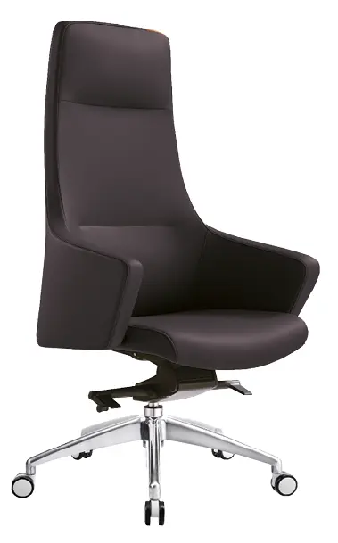 GRANADA křeslo kancelářské, kříž ALU, kůže černá