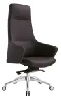 GRANADA křeslo kancelářské, kříž ALU, kůže černá