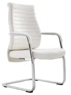 LINCOLN - K  křeslo konferenční, podnoží chrom, koženka bílá