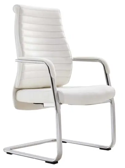 LINCOLN - K  křeslo konferenční, podnoží chrom, koženka bílá