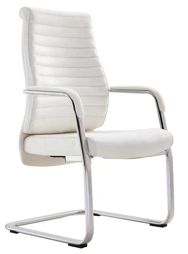LINCOLN - K  křeslo konferenční, podnoží chrom, koženka bílá