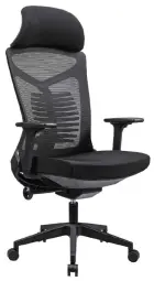 DENALI židle kancelářská, podhlavník, kříž nylon, látka/MESH černá