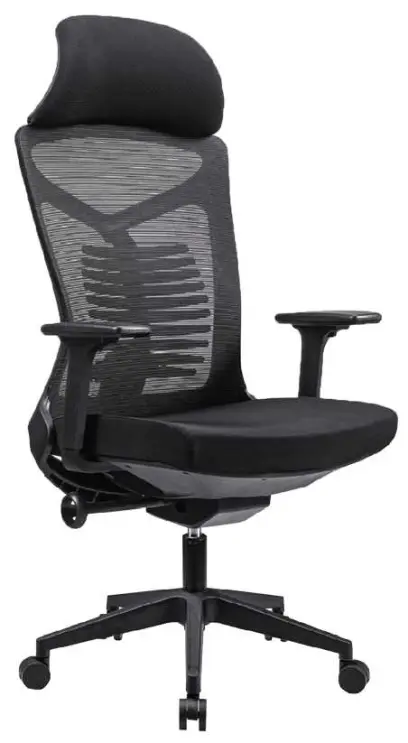 DENALI židle kancelářská, podhlavník, kříž nylon, látka/MESH černá