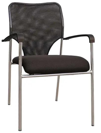 MADISON židle konferenční, chrom, černá