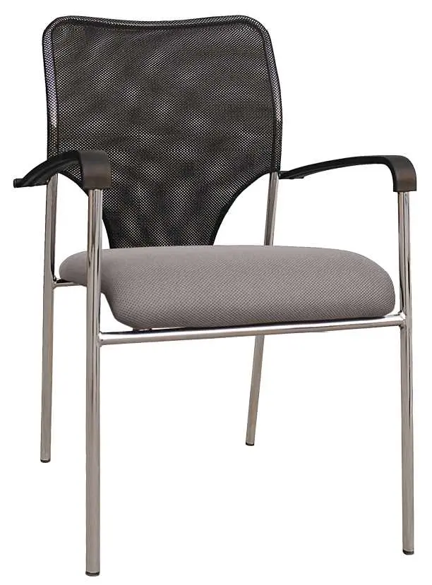 MADISON židle konferenční, chrom, šedá
