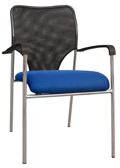 MADISON židle konferenční, chrom, modrá