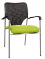 MADISON židle konferenční, chrom, světle zelená