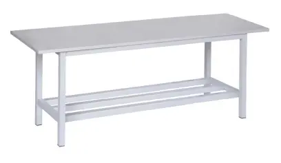 SLU-R 100 lavice šatní s roštem, šedá/ konstrukce šedá RAL 7035