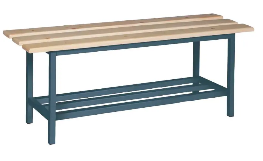 SLD-R 100 lavice šatní s roštem, dřevo/ konstrukce antracit RAL 7016