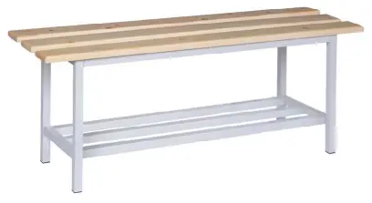 SLD-R 100 lavice šatní s roštem, dřevo/ konstrukce šedá RAL 7035