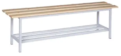 SLD-R 150 lavice šatní s roštem, dřevo/ konstrukce šedá RAL 7035