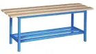 SLD-R 100 lavice šatní s roštem, dřevo/ konstrukce modrá RAL 5012