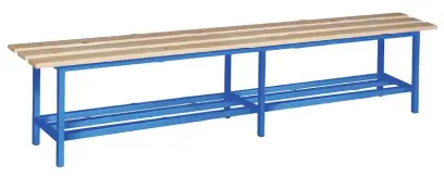 SLD-R 200 lavice šatní s roštem, dřevo/ konstrukce modrá RAL 5012