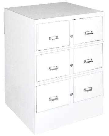 2380/3/S kartotéka 6-ti zásuvková A5, bílá