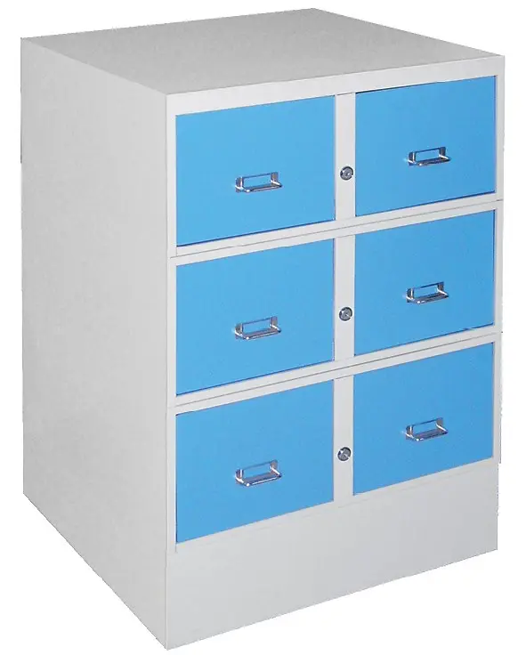 2380/3/S kartotéka 6-ti zásuvková A5, šedo-modrá