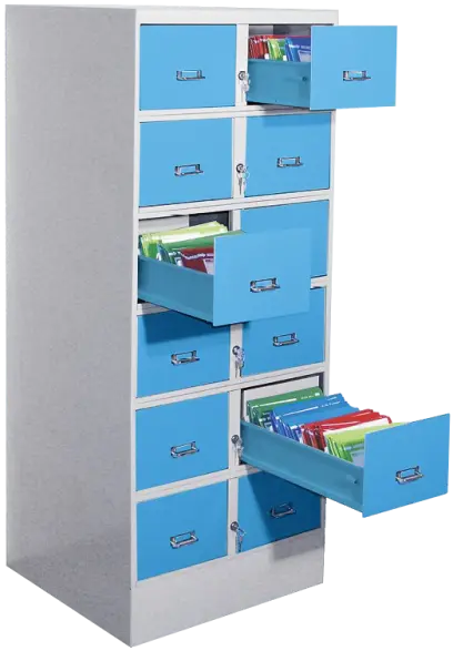 2380/6/S kartotéka 12-ti zásuvková A5, šedo/modrá