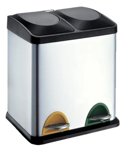 KTO-N 2x15 koš nerez na tříděný odpad, 2x15 l