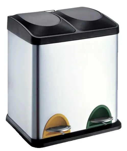 KTO-N 2x15 koš nerez na tříděný odpad, 2x15 l