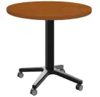 POC 500 - 1 stůl kulatý, deska pr.600 mm třešeň šumavská (síla 25 mm), pojízdná centrální noha, podn