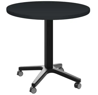 POC 500 - 3 stůl kulatý, deska pr.800 mm antracit (síla 25 mm), pojízdná centrální noha, podnož černá