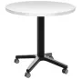 POC 500 - 3 stůl kulatý, deska pr.800 mm bílá (síla 25 mm), pojízdná centrální noha, podnož černá