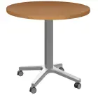 POC 500 - 3 stůl kulatý, deska pr.800 mm buk royal (síla 25 mm), pojízdná centrální noha, podnož stř