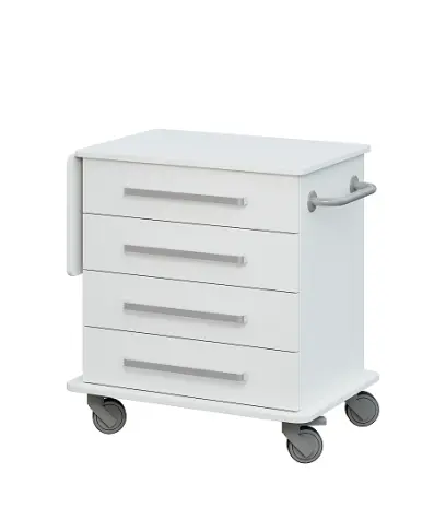 DEXTER 02 vozík asistenční, korpus a desky bílá / zásuvky bílá