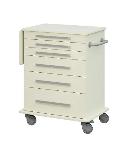 DEXTER 06 vozík asistenční, korpus a desky smetanová / zásuvky smetanová