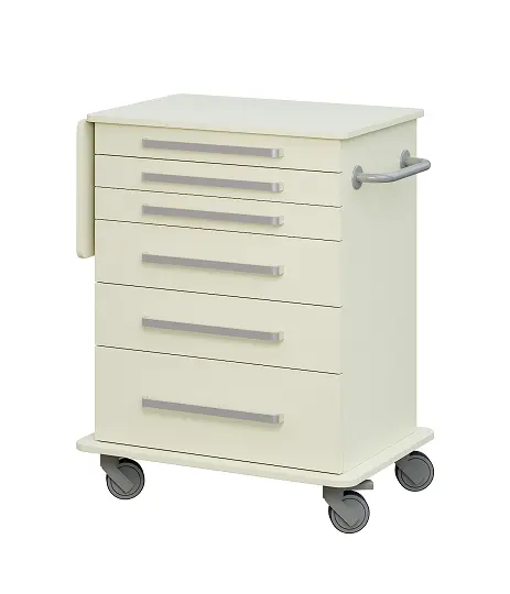 DEXTER 06 vozík asistenční, korpus a desky smetanová / zásuvky smetanová