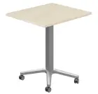 POC 500 - 7 stůl hranatý, deska 700 x 700 mm bříza irská (síla 25 mm), pojízdná centrální noha, podn