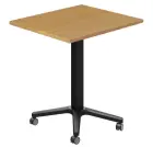 POC 500 - 7 stůl hranatý, deska 700 x 700 mm buk royal (síla 25 mm), pojízdná centrální noha, podnož