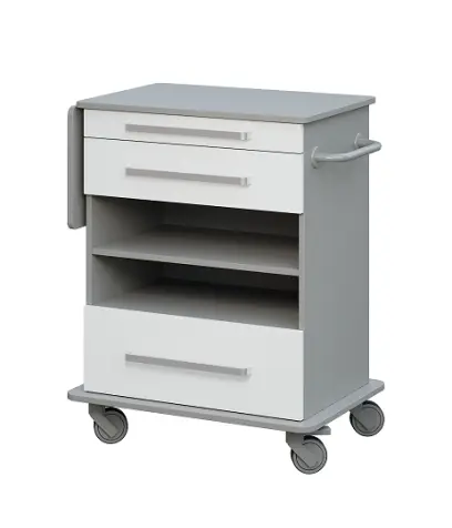 DEXTER 07 vozík asistenční, korpus a desky šedá / zásuvky bílá