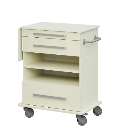 DEXTER 07 vozík asistenční, korpus a desky smetanová / zásuvky, police smetanová