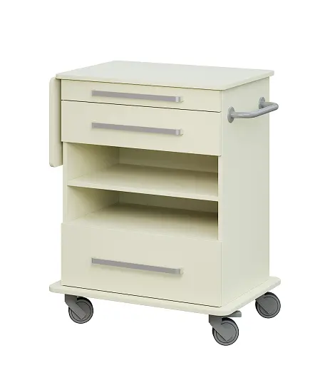 DEXTER 07 vozík asistenční, korpus a desky smetanová / zásuvky, police smetanová