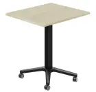 POC 500 - 7 stůl hranatý, deska 700 x 700 mm javor horský (síla 25 mm), pojízdná centrální noha, pod