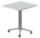 POC 500 - 7 stůl hranatý, deska 700 x 700 mm šedá (síla 25 mm), pojízdná centrální noha, podnož stří