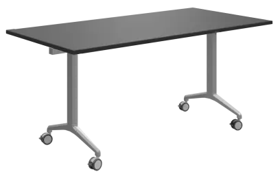 SLKP 160/80 pojízdný skládací stůl, nohy stříbrný lak, deska 25 mm, široký 1600 mm, antracit