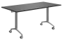 SLKP 160/80 pojízdný skládací stůl, nohy stříbrný lak, deska 25 mm, široký 1600 mm, antracit