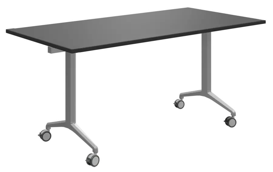 SLKP 160/80 pojízdný skládací stůl, nohy stříbrný lak, deska 25 mm, široký 1600 mm, antracit